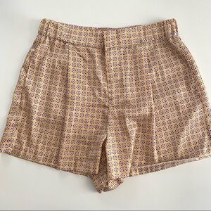 Zara High Waisted Satin Trouser Shorts Geometric Pattern size Medium